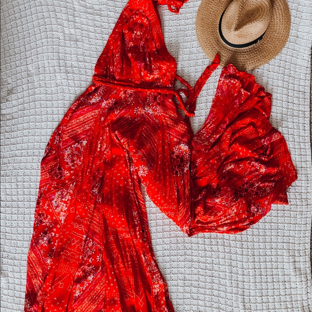 Free People Wideleg jumpsuit *Rare* shangri-la